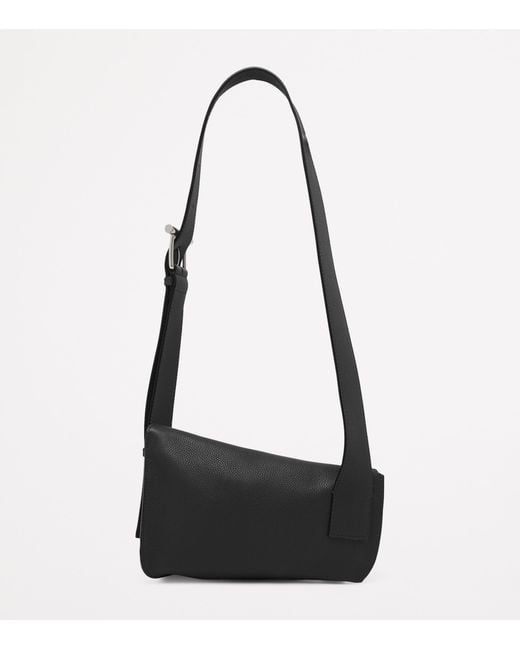 McQueen Black Leather The T-Bar Sling Cross-Body Bag