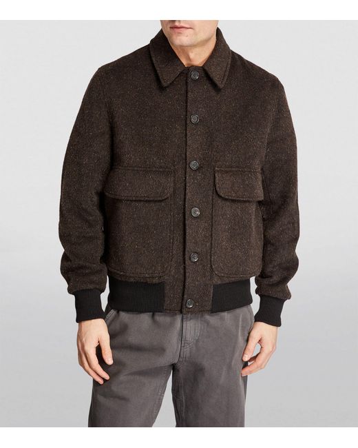 Oliver Spencer Brown Wool-blend Brushed Bomber Jacket for men