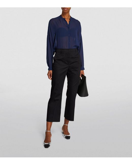 MAX&Co. Black Cropped Straight-leg Trousers