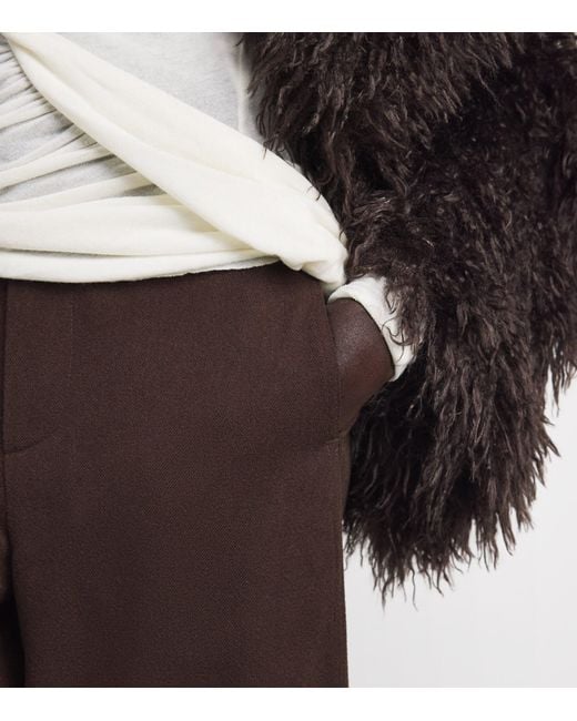 Source Unknown Brown Hopsack Klive Barrel Trousers