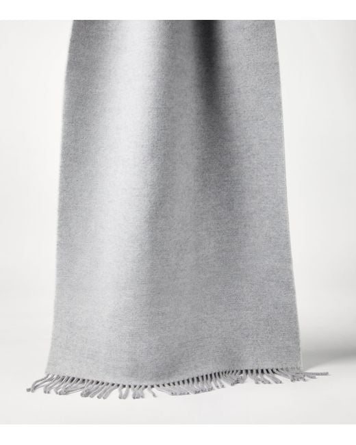 Brunello Cucinelli Gray Wool-Cashmere Hood Scarf