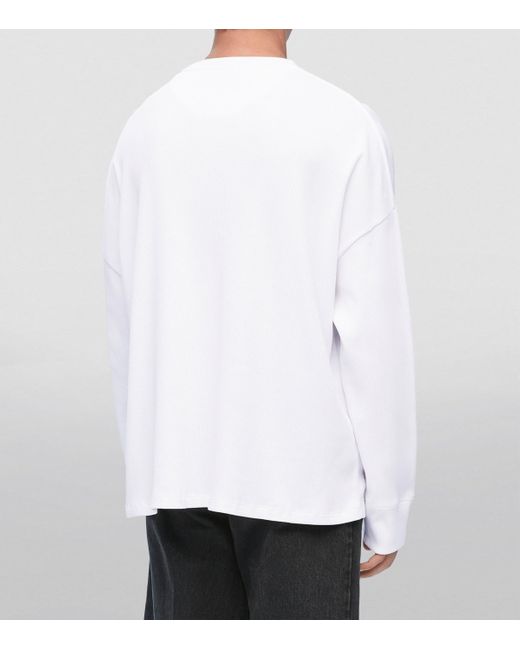 Loewe White Long-Sleeve Logo T-Shirt for men