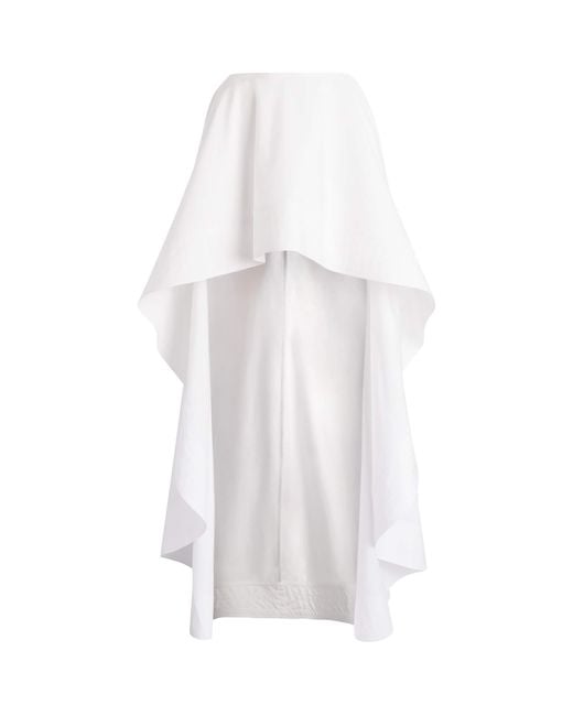 Stella McCartney White Cotton Poplin Asymmetric High-Low Skirt