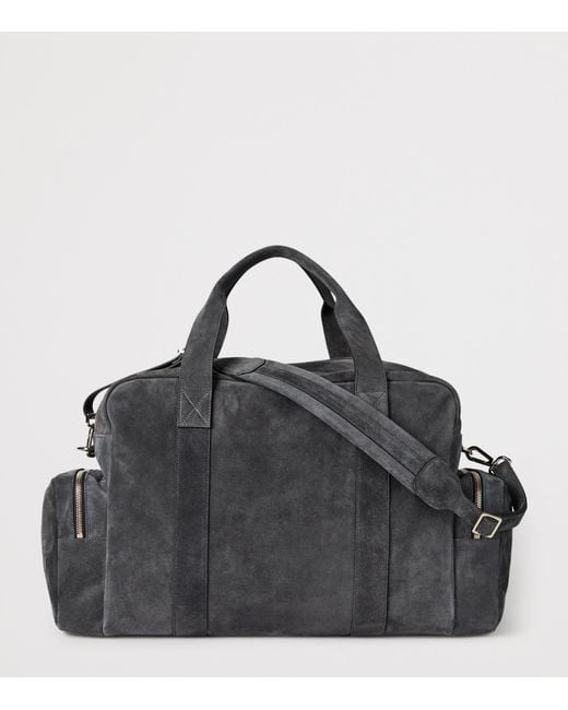 Brunello Cucinelli Black Suede Leisure Bag for men
