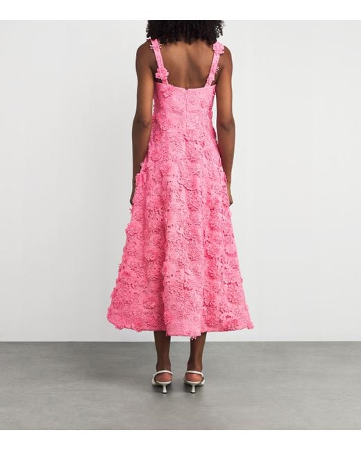 chinese dress ladies Leo Lin Aliyah Lace Butterfly Sleeve Midi Dress in Candy Pink – Coco & Lola main image 1