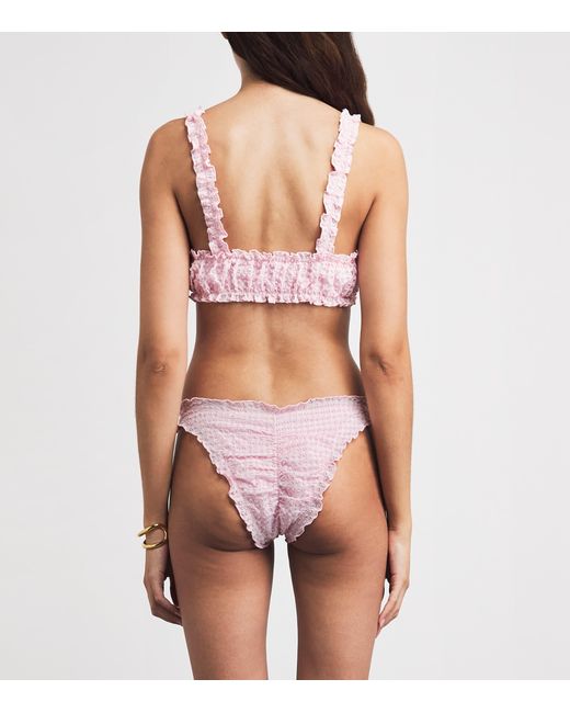 Jonathan Simkhai Pink Gingham Bikini Bottoms