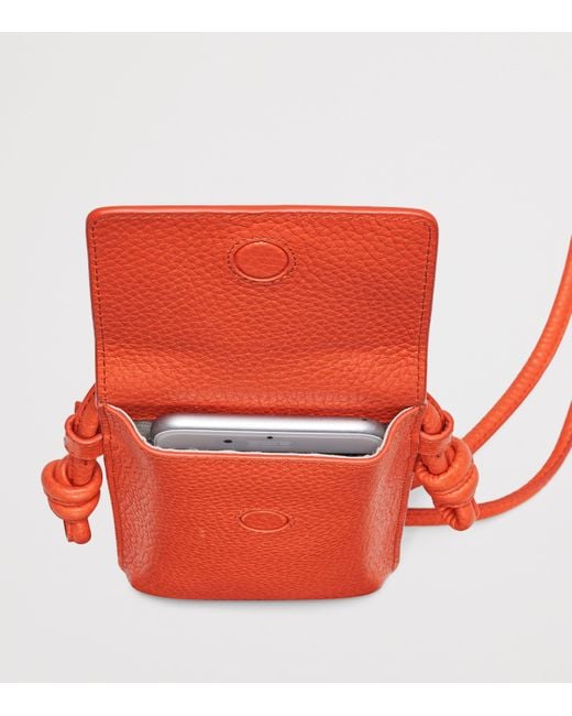Aspinal Red Leather Ella Phone Pouch