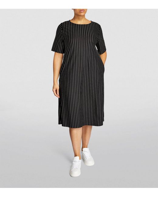 Marina Rinaldi Black Striped Mini Dress