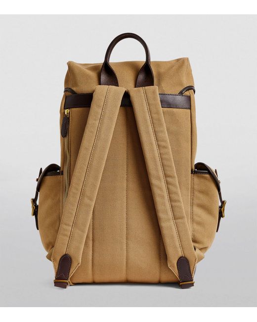 Polo Ralph Lauren Brown Canvas Leather-trim Backpack for men