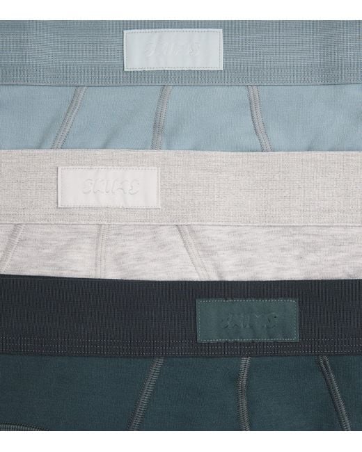Skims Blue Stretch-Cotton Briefs for men