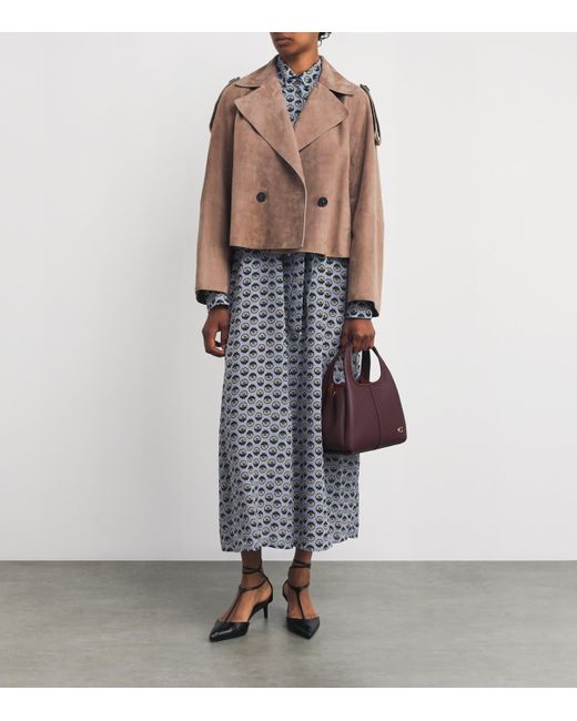 Weekend by Maxmara Brown Suede Short-Line Trench Coat