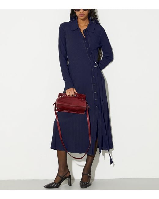 MAX&Co. Blue Cotton Midi Shirt Dress