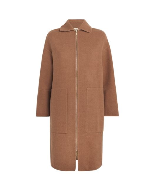 Eleventy Brown Wool Collared Coat