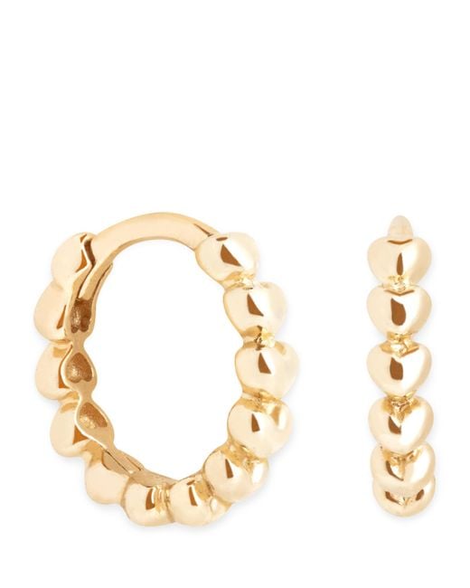Astrid & Miyu Metallic Heart Huggie Earrings