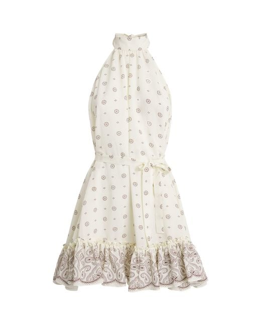 Devon Windsor White Bandana Print Selma Mini Dress