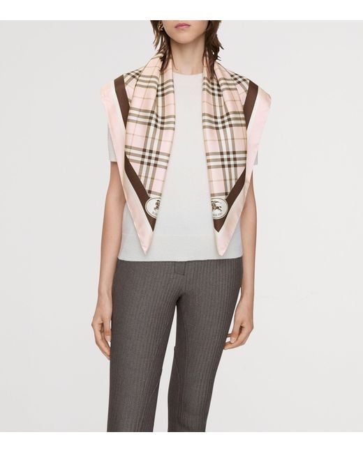 Burberry Natural Silk Check Scarf