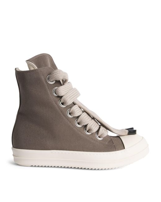 Rick Owens Brown Denim Jumbolace Sneakers for men
