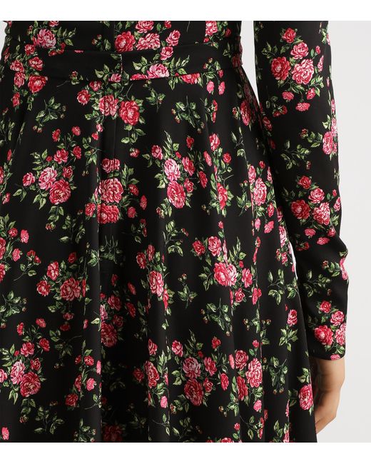 Dolce & Gabbana Black Stretch-Silk Floral Maxi Dress