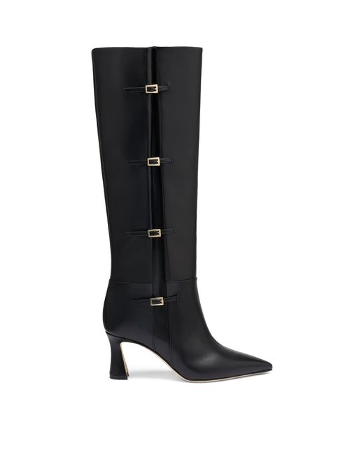 Malone Souliers Black Nappa Leather Nolan Knee-High Boots 70