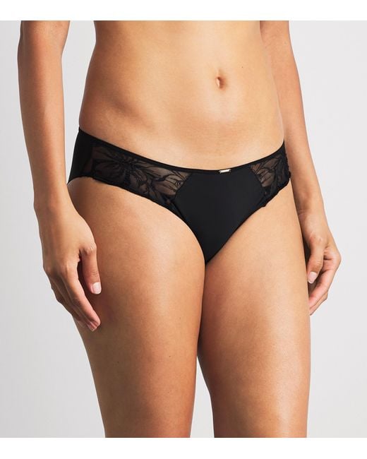 Chantelle Black Fleurs Brazilian Briefs