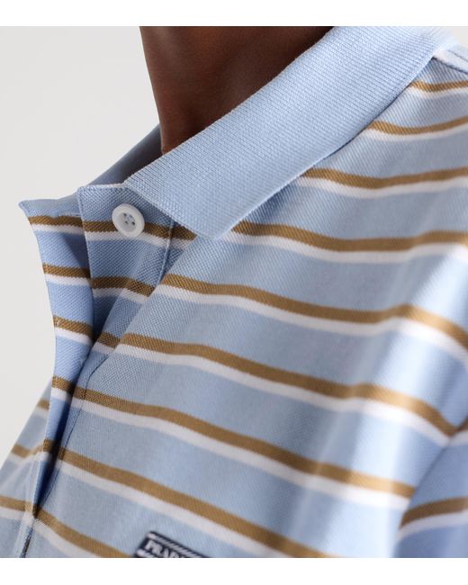 Prada Blue Stripe Cropped Polo Shirt