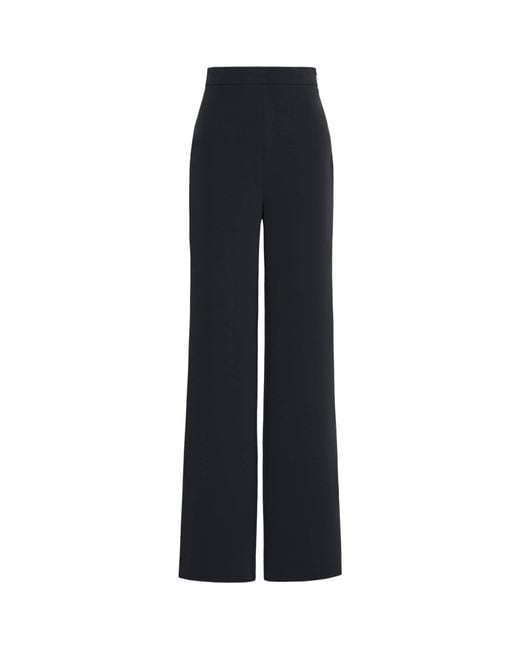 Max Mara Blue Cady Wide-Leg Trousers