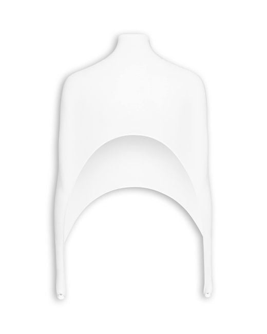 Alaïa White Silk-Knit Tension Top