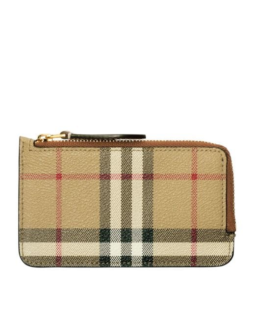 Burberry Natural Check Zip Card Holder