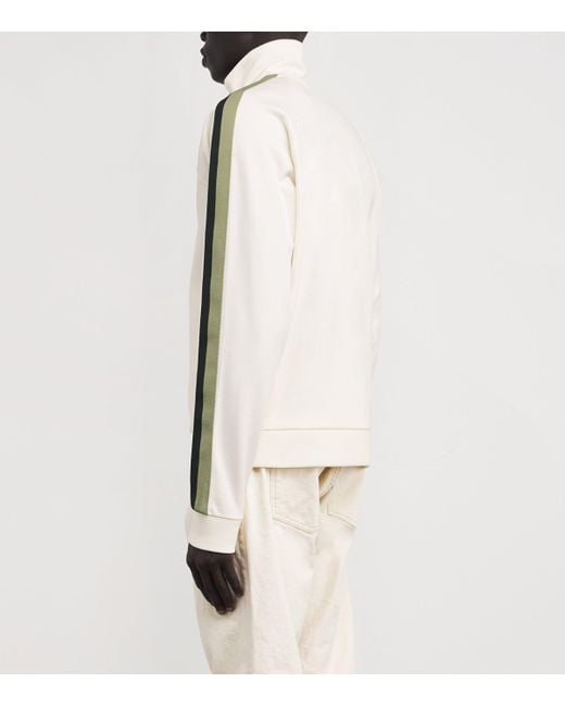 Fred Perry White Contrast-Tape Track Jacket for men