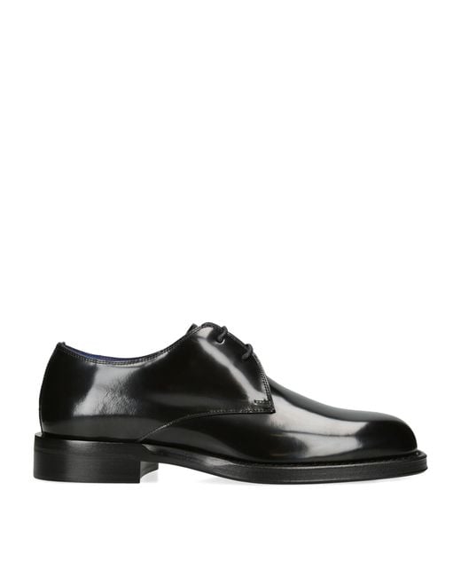 Burberry Black Leather Derby Shoes for men