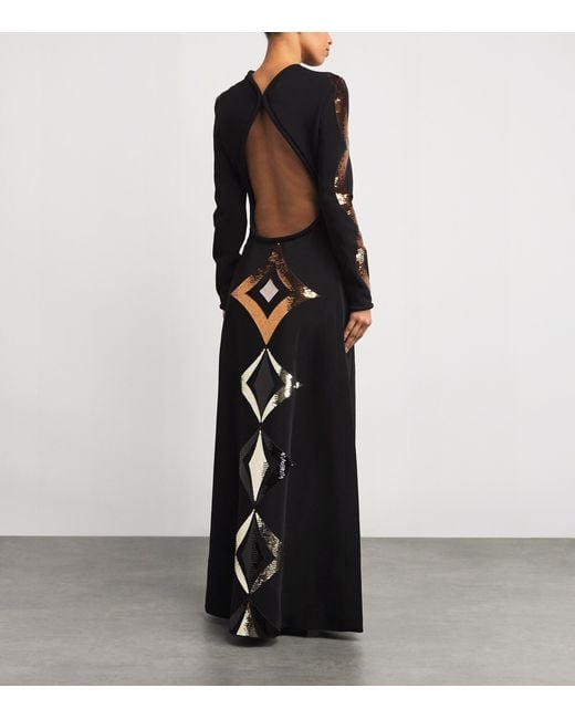 Emilio Pucci Black Sequinned Maxi Dress