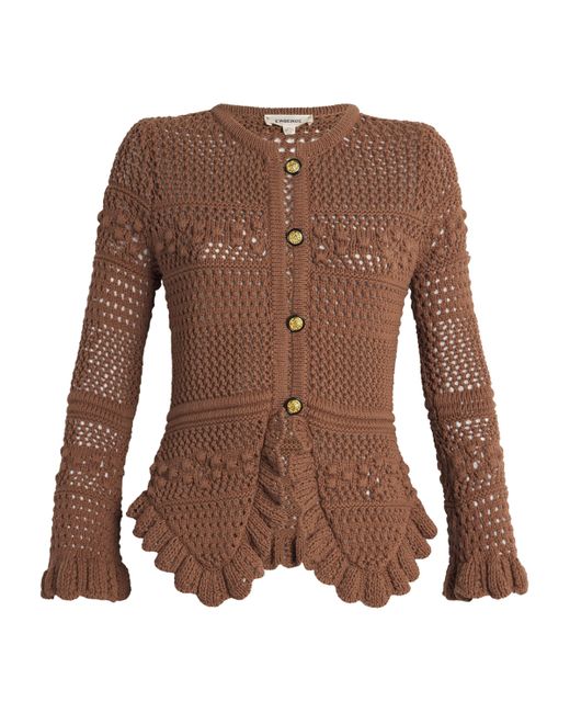 L'Agence Brown Open-Stitch Kiva Cardigan