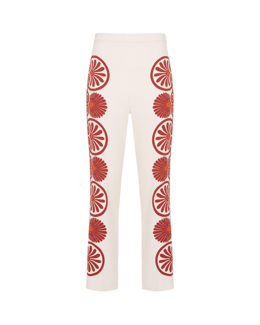 LaDoubleJ Red Patterned Stretch Trousers