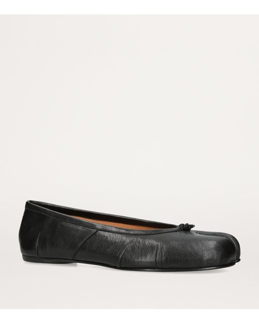 Maison Margiela Black Leather Tabi Ballet Flats