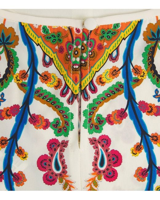 Etro White Silk Short-Sleeve Blouse