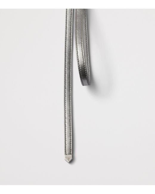 Prada Gray Nappa Leather Belt