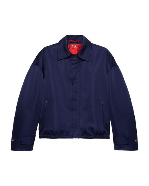 MAX&Co. Blue Satin Bomber Jacket