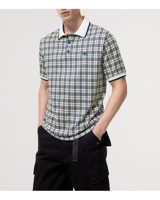 Burberry Gray Jacquard Ekd Polo Shirt for men