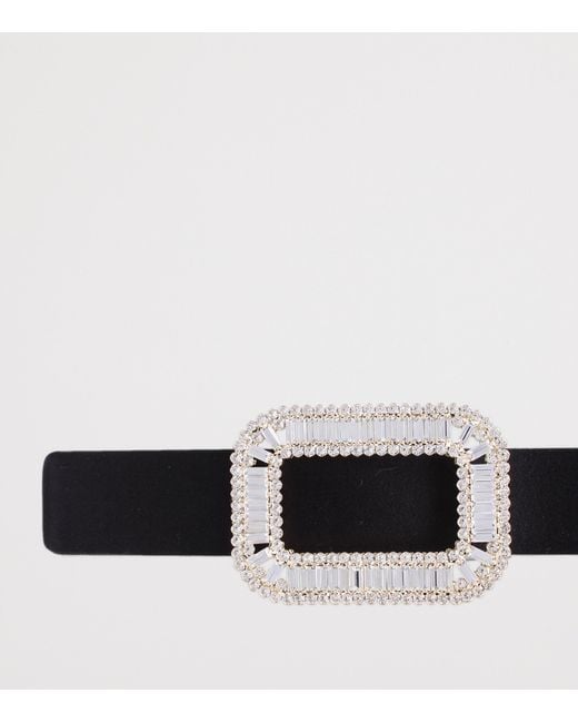 Roger Vivier Black Satin Pilgrim Belt