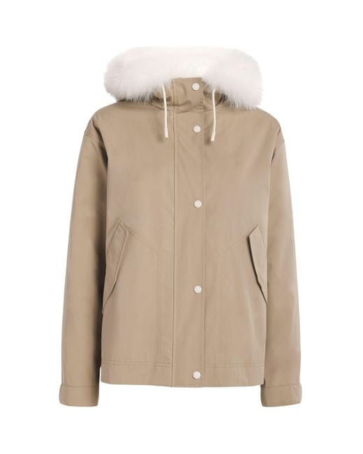 Yves Salomon Natural Waterproof Fur-Trim Parka Coat
