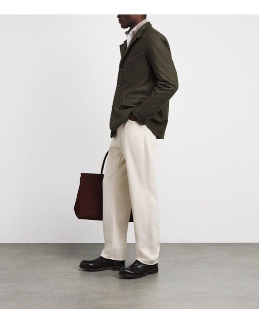 Herno Green Wool-Silk High-Neck Shacket for men