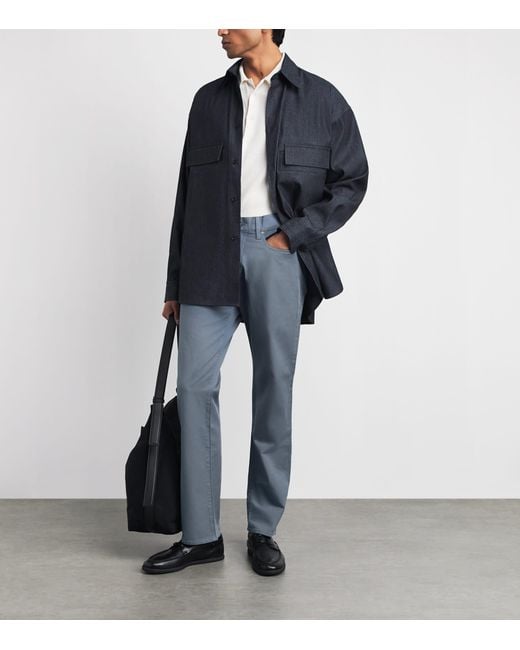 Citizens of Humanity Gray Cotton-Linen Elijah Straight Jeans for men