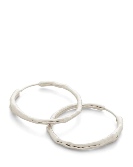 Monica Vinader Natural Medium Sterling Mv Siren Muse Hoop Earrings