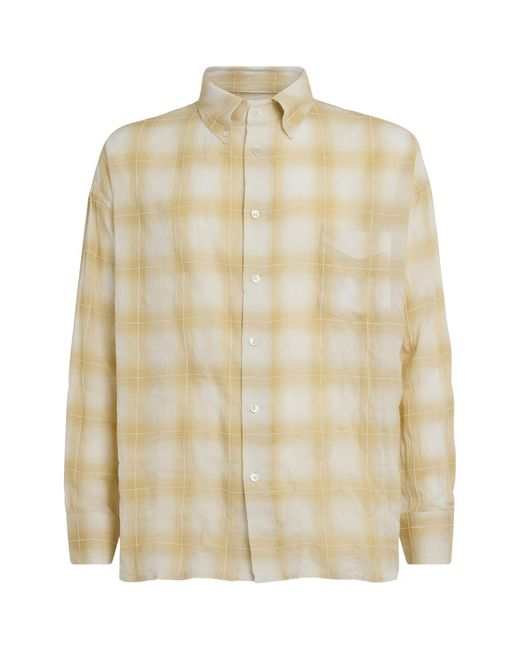 Picante Natural Cotton Crinkle Check Rocco Shirt for men