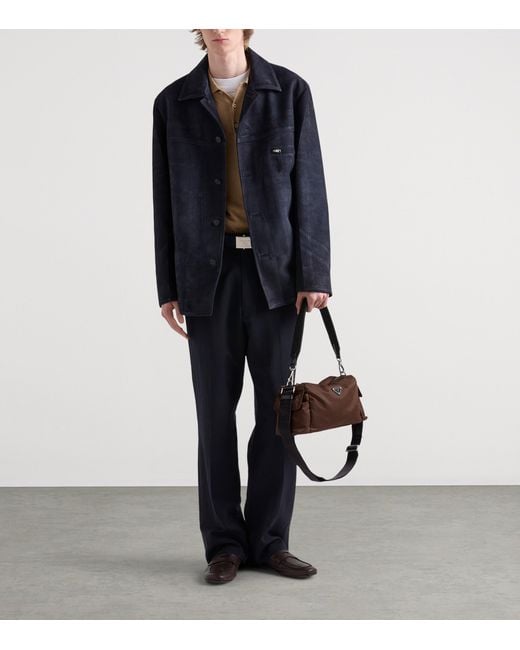 Prada Black Re-Nylon And Leather Explore Shoulder Bag for men