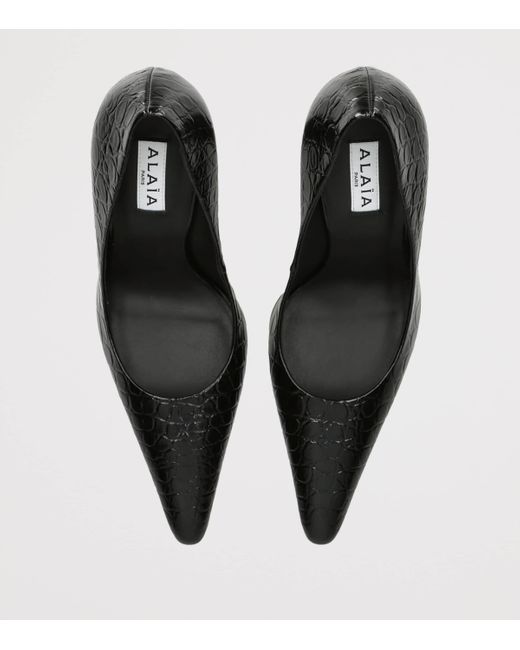 Alaïa Black Leather Point-Toe Pumps 90