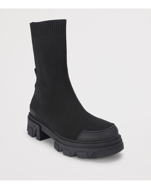 Kurt Geiger Black Stomp Sock Ankle Boots 50