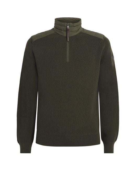 Polo Ralph Lauren Green Wool Hybrid Quarter-Zip Sweater for men