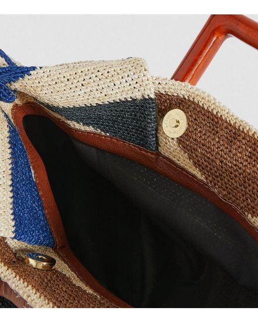 Sensi Studio Multicolor Medium Toquilla Straw Top-handle Bag