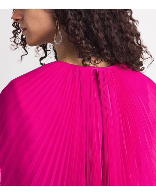 Gaurav Gupta Pink Pleated Cape Freya Gown